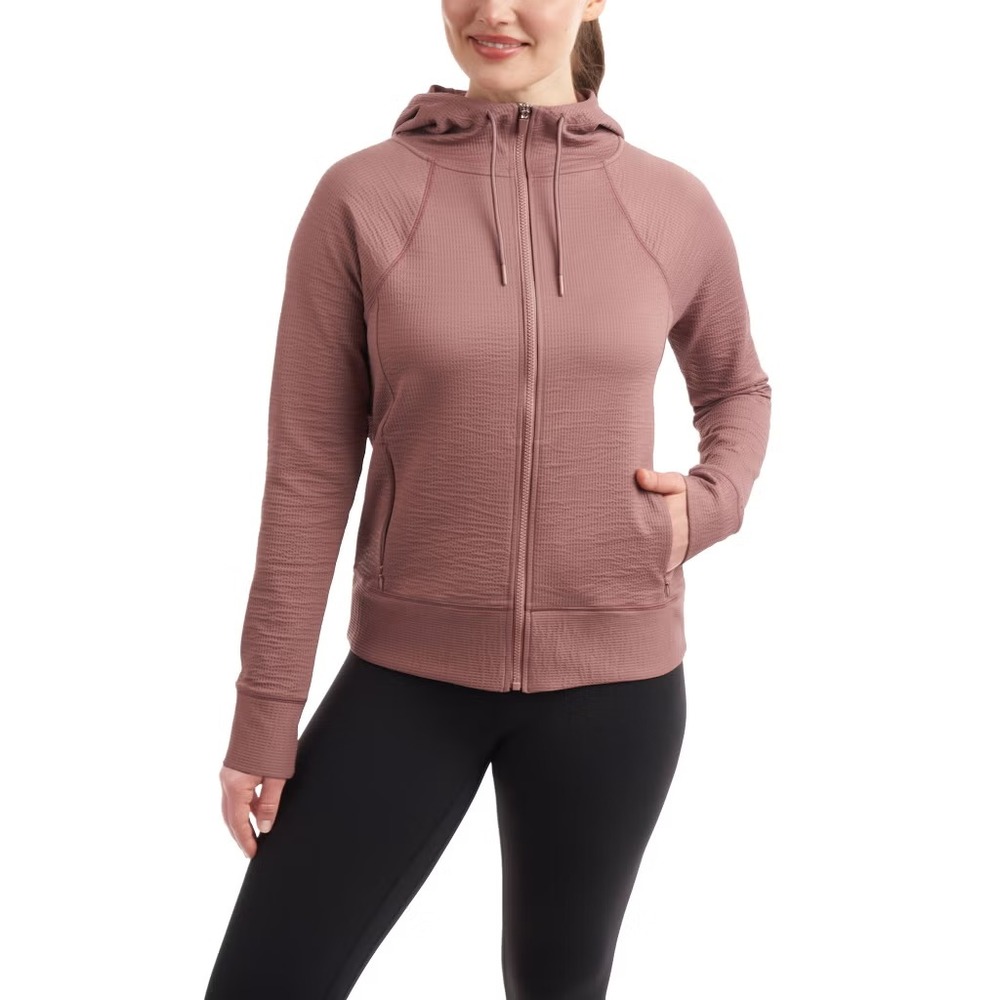 Kirkland Signature Women's Ottoman Full-Zip Jacket, Pink, Size: Large, New